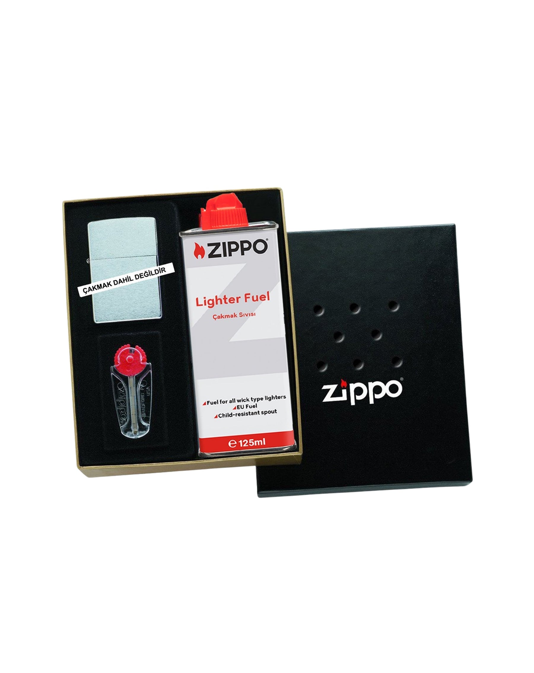 Zippo Çakmak Hediye Kutusu (Benzin & Taşlı)