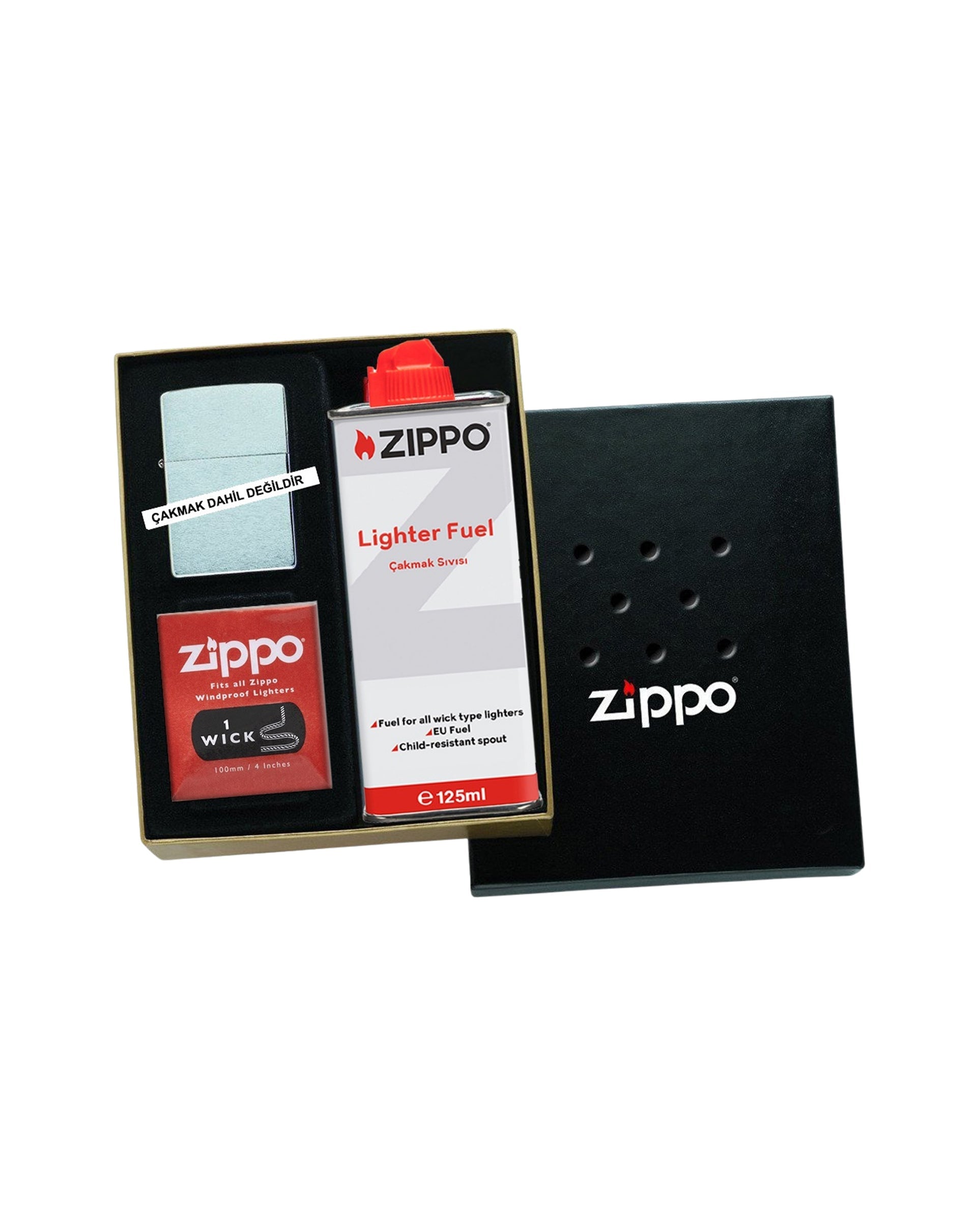 Zippo Çakmak Hediye Kutusu (Benzin & Fitili)